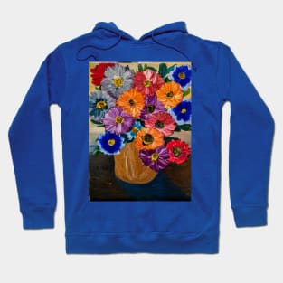 Colorful flowers in gold vase Hoodie